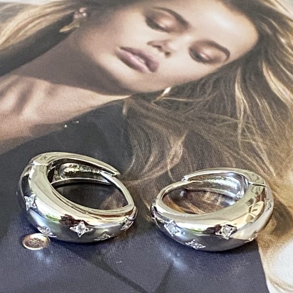 Aro Constelación Rodio 1.6 cm Colección Gold Addict