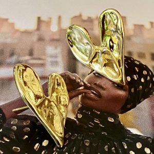 Aro Corazón Rústico Gold 2.5 cm Colección Gold Addict