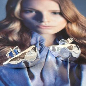 Aro Gotita Rústica Julia Silver - Colección Brasil - 19 mm - 1 par