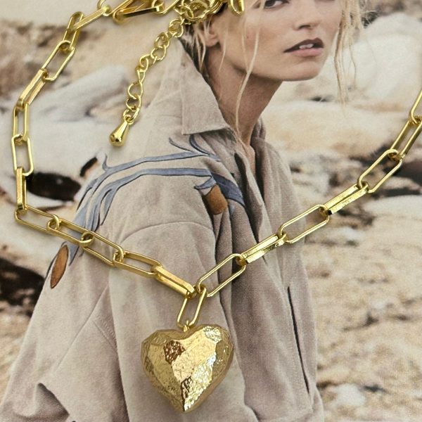 Collar Corazón Macizo Gold 38 cm + Alargue Corazón 1.5 cm Colección Boutique