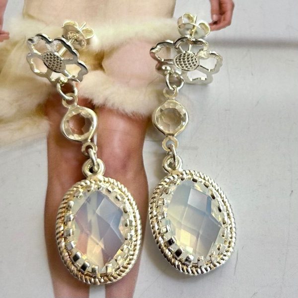 Aro Flor Cristal Blanc Silver 5 cm Colección Boutique