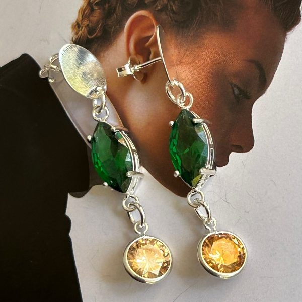 Aro Cristales Sol Silver 5 cm Colección Boutique