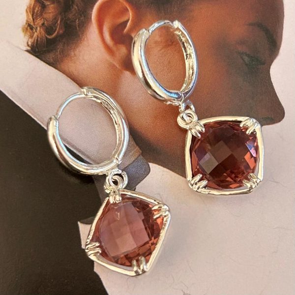 Aro Cristal Violeta  Silver 3 cm Colección Boutique