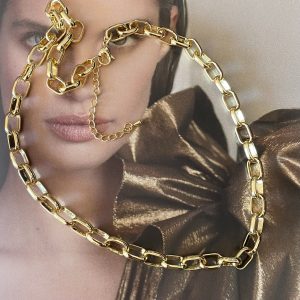 Collar Maxi Cadena Gruesa Eslabón 8mm 45cm Colección Gold Addict