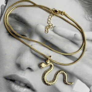 IMG_7031 Collar Amuleto Snake Mate Gold 45cm + Alargue Colección Boutique