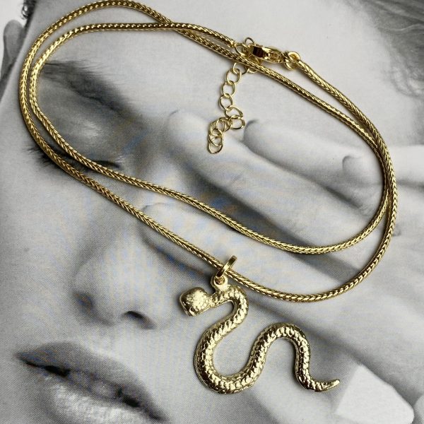 Collar Amuleto Snake Mate Gold 45cm + Alargue Colección Boutique