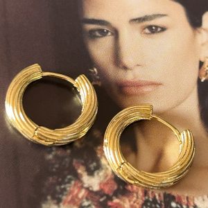 Aro Capri Textura Gold 2.2 cm Colección Gold Addict
