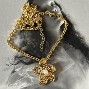 Collar Primavera 45 + Alargue Flor de 3 cm Gold Colección Gold Addict