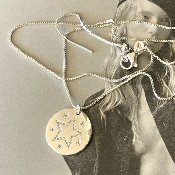 Collar Medallion Milano 45 cm Ajustable Silver Colección Boutique