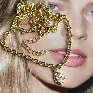 Collar Punto Luz Rústico 45 cm + Alargue Gold Colección Gold Addict