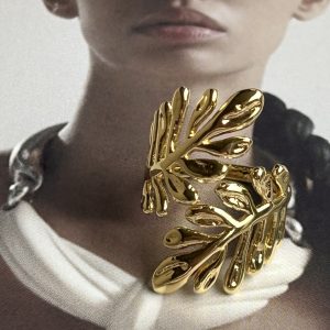 Anillo Helecho Gold Ajustable Colección Gold Addict
