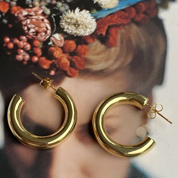 Aros Viena 2.5 cm Gold Colección Gold Addict