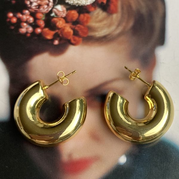 Aros Chunky 2.5 cm Gold Colección Gold Addict