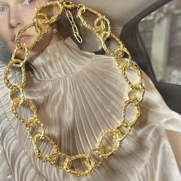 Collar Unique Gold Eslabón 2 cm 43 cm  + Alargue Colección Gold Addict