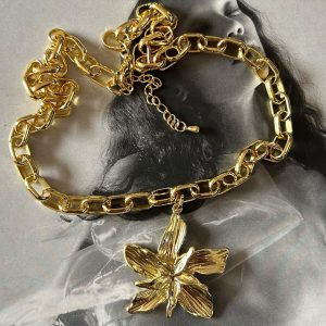 Collar Le Jardim 45cm + Alargue Flor 3 cm Gold Colección Gold Addict