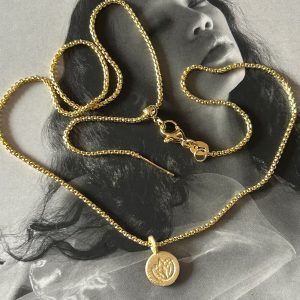 Collar Amuleto Flor Del Loto 45cm ajustable Gold Colección Gold Addict