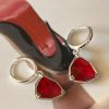 Aro Cristal Red Silver 3 cm Colección Brasil
