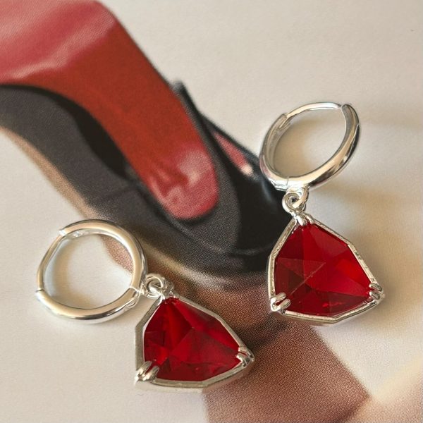 Aro Cristal Red Silver 3 cm Colección Brasil