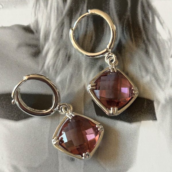 Aro Cristal Violeta Silver 3 cm Colección Brasil