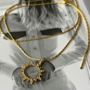 Collar Cristal Sol  45 cm ajustable Colección Gold Addict