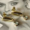 Aro Cristal Cielo 2 cm Gold Colección Brasil