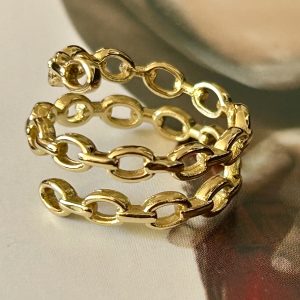 Anillo Cadenette Gold Ajustable Colección Gold Addict
