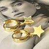 Aro Cristal Estrella  Gold 2.5 cm Colección Gold Addict