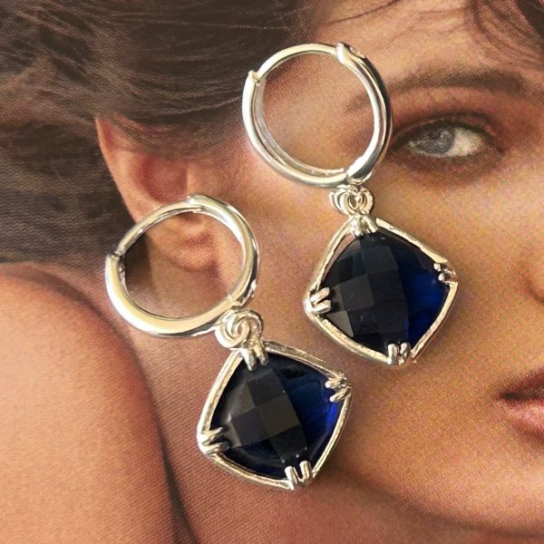 Aro Cristal Deep Blue Silver 3 cm Colección Brasil