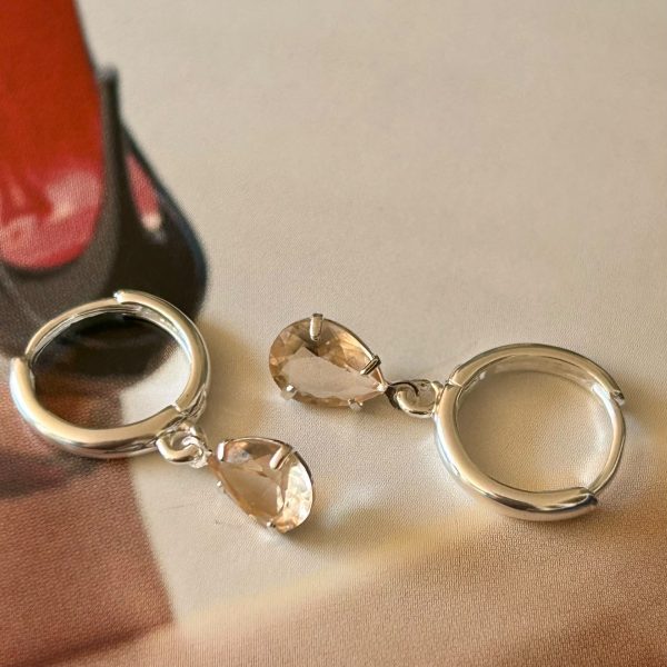 Aro Cristal Champagne Silver 2.5 cm Colección Brasil