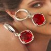 Aro Cristal Rojo Silver 3 cm Colección Brasil