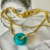 Collar Ajustable 45 cm Turquesa Gold Colección Gold Addict