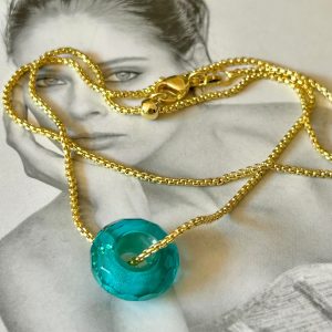 e9adc38f-e52c-4c52-be8b-fbd71fdc2ed7 Collar Ajustable 45 cm Turquesa Gold Colección Gold Addict