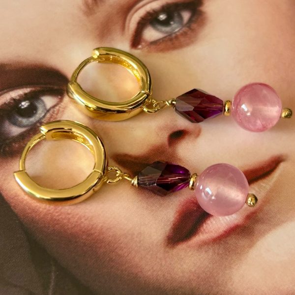 Aro Cristal Fresa Gold 3.8 cm Colección Gold Addict